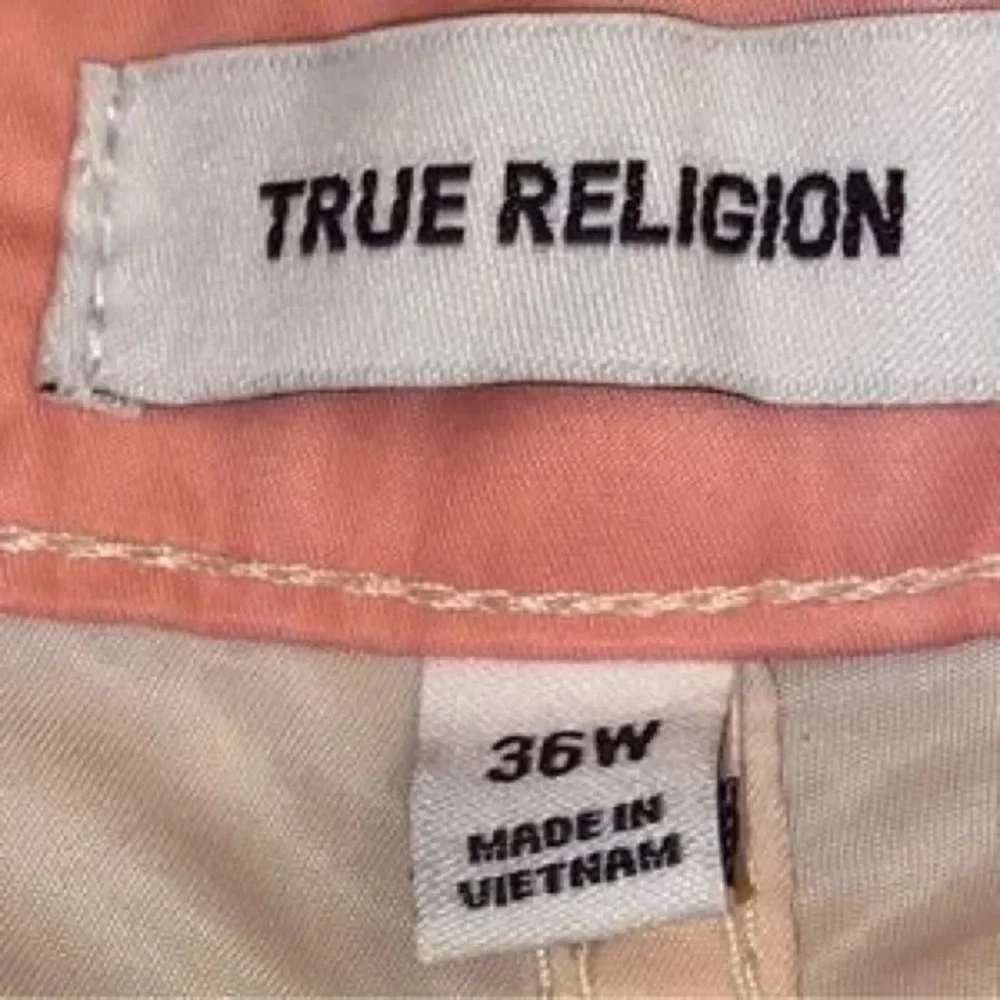 True Religion Tie Dye Board Shorts Men’s Size 36 Pink Yellow Swim Trunks